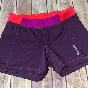 🦋Reebok Purple/Neon Orange Shorts, Size XS